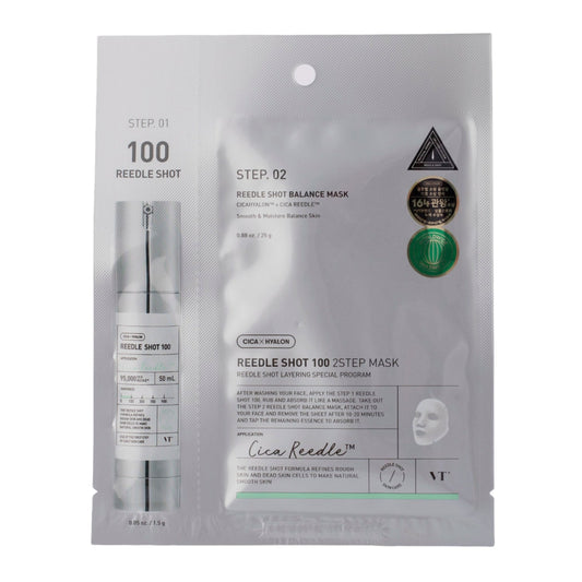 VT Cosmetics - Reedle Shot 100 2Step Mask - Укрепляющая тканевая маска для лица - 1,5g+25g - DYBEAUTY
