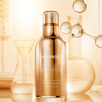 MEDIPEEL Premium Golden Camellia Wrinkle Essence Премиальная лифтинг-эссенция с экстрактом камелии и золотом 50 ml