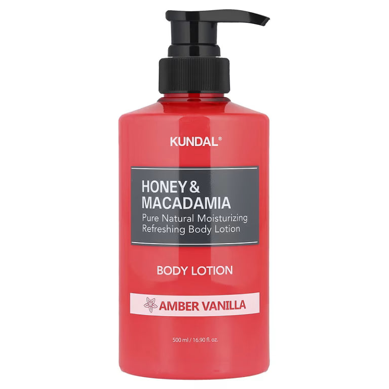 KUNDAL Honey &amp; Macadamia Pure Body Lotion Amber Vanilla Körperlotion, 500 ml