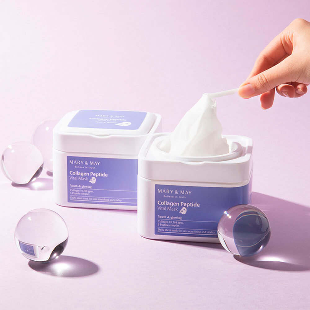 Mary&May Collagen Peptide Vital Mask Набор увлажняющих масок c пептидами 30 шт