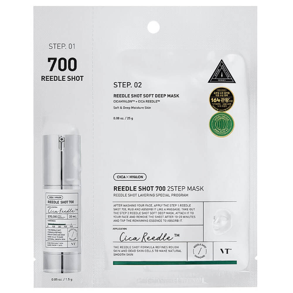 VT Cosmetics Reedle Shot 700 2Step Mask Ultra-thin dual-phase mask with microfibers
