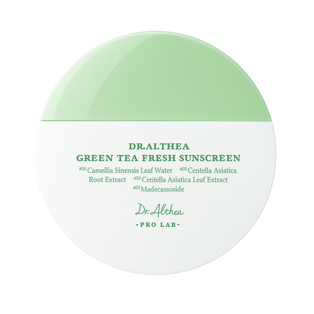 Dr.Althea Green Tea Fresh Sunscreen SPF50+ PA++++Успокаивающий солнцезащитный крем 45 ml - DYBEAUTY