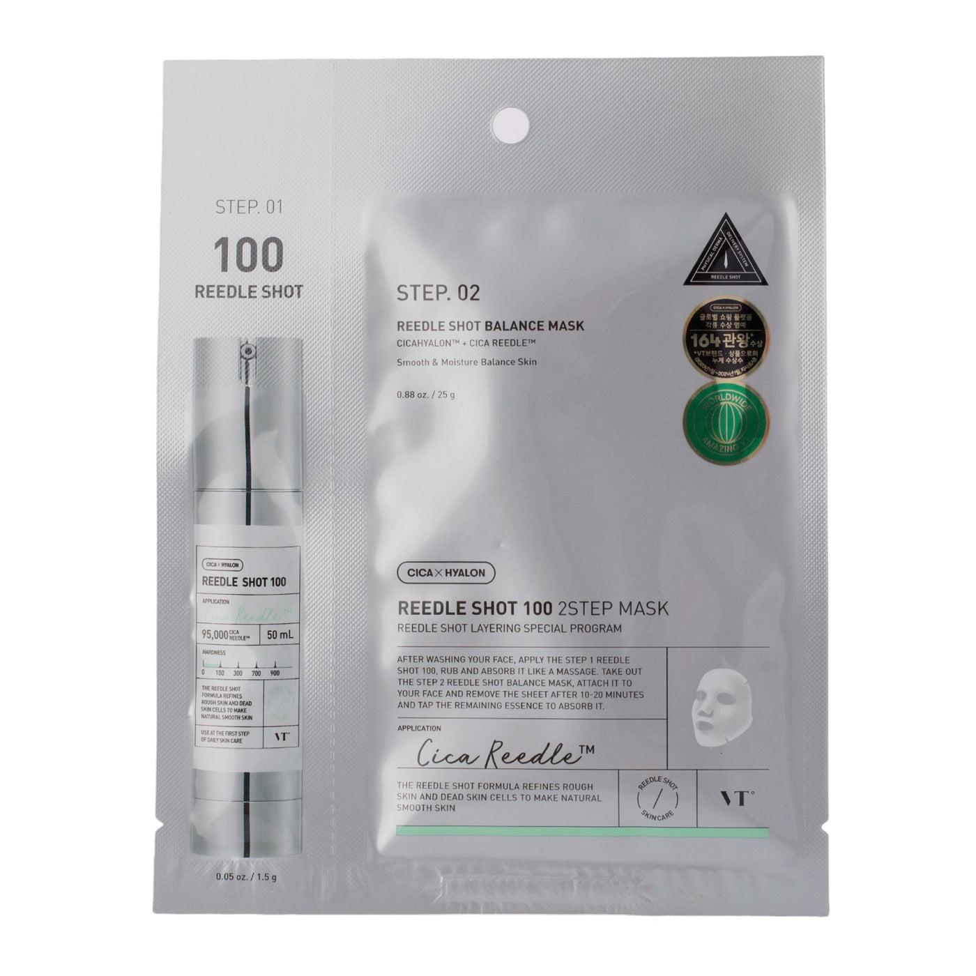 VT Cosmetics - Reedle Shot 100 2Step Mask - Укрепляющая тканевая маска для лица - 1,5g+25g