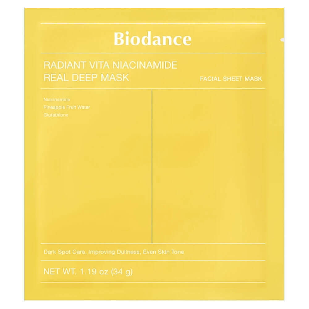 Biodance Radiant Vita Niacinamide Real Deep Mask Hydrogelmaske für strahlende Haut 34 g
