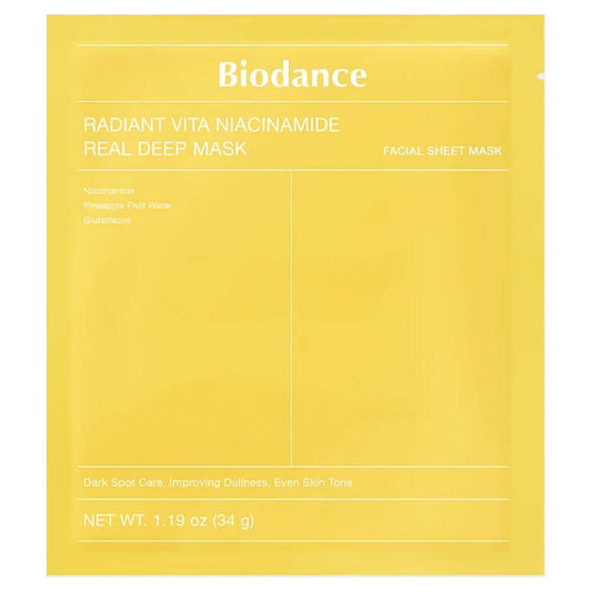 Biodance Radiant Vita Niacinamide Real Deep Mask Гидрогелевая маска для сияния кожи 34 g