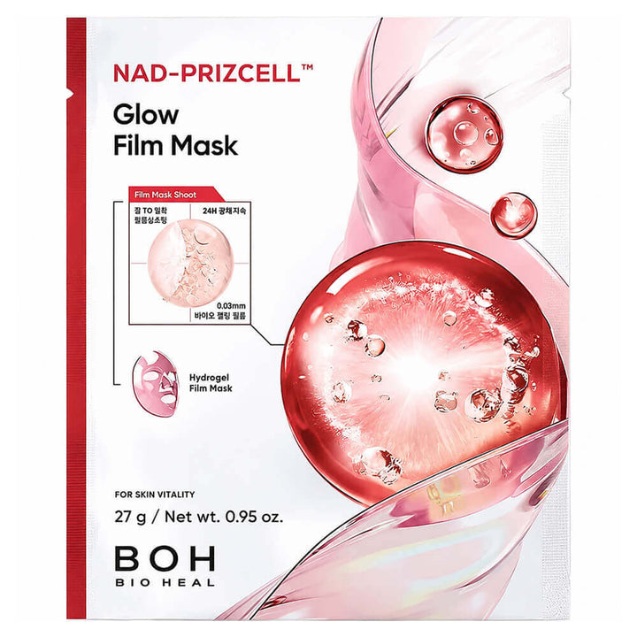 BIOHEAL BOH NAD-Prizcell Glow Film Mask Hydrogel-Maske mit NAD für strahlende Haut 27 g
