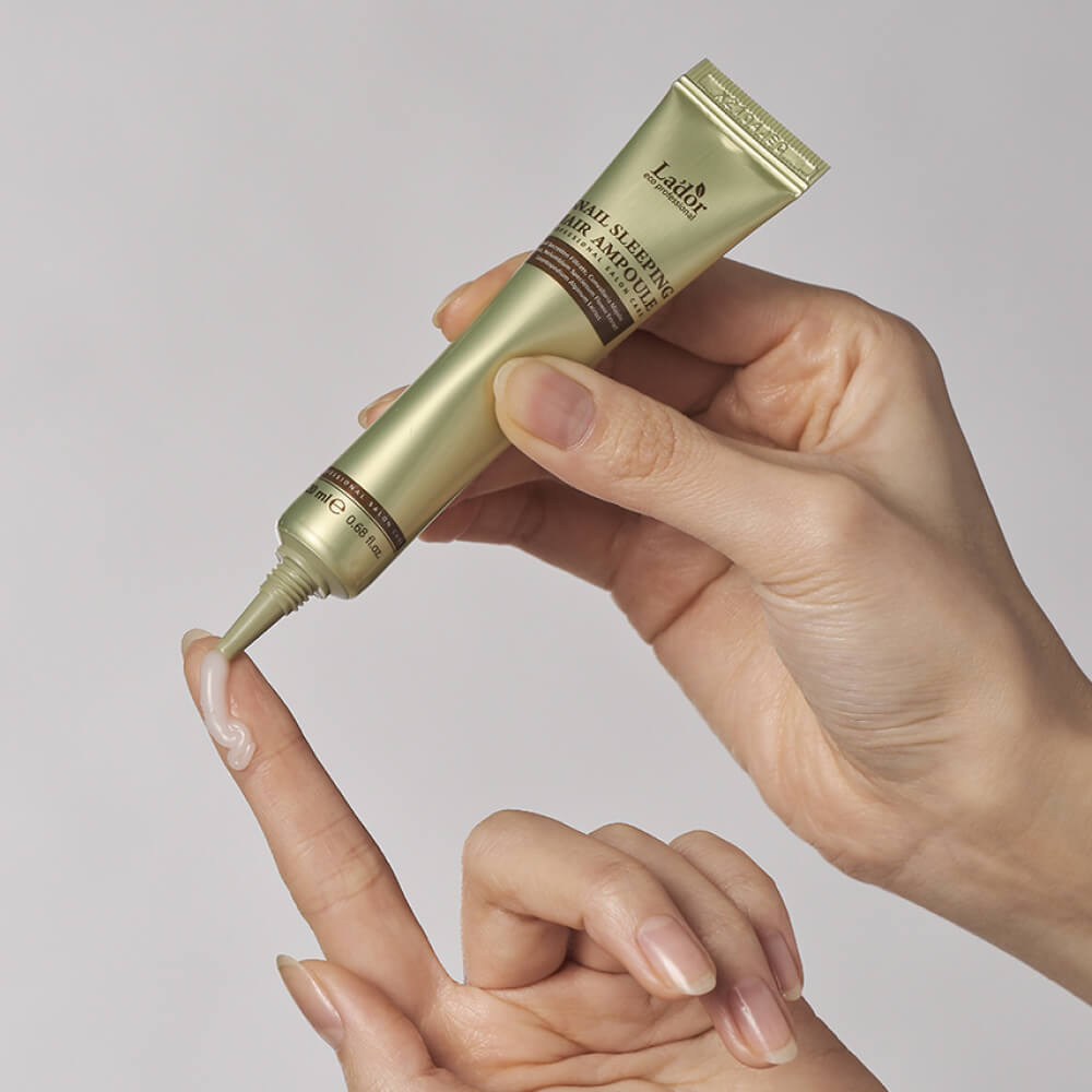 Lador Snail Sleeping Clinic Ampoule Ночная восстанавливающая сыворотка для волос 20 ml - DYBEAUTY