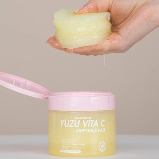 Lalarecipe Yuzu Vita C Ampoule Pad Пэды для сияющей и гладкой кожи 80 шт - DYBEAUTY