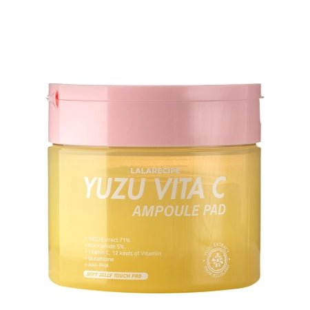 Lalarecipe Yuzu Vita C Ampoule Pad Пэды для сияющей и гладкой кожи 80 шт - DYBEAUTY