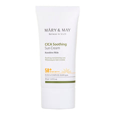 Mary&May CICA Soothing Sun Cream SPF50+ PA++++Успокаивающий солнцезащитный крем с центеллой 50 ml - DYBEAUTY