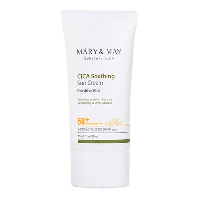 Mary&amp;May CICA Soothing Sun Cream SPF50+ PA++++Using sunscreen cream with center 50 ml