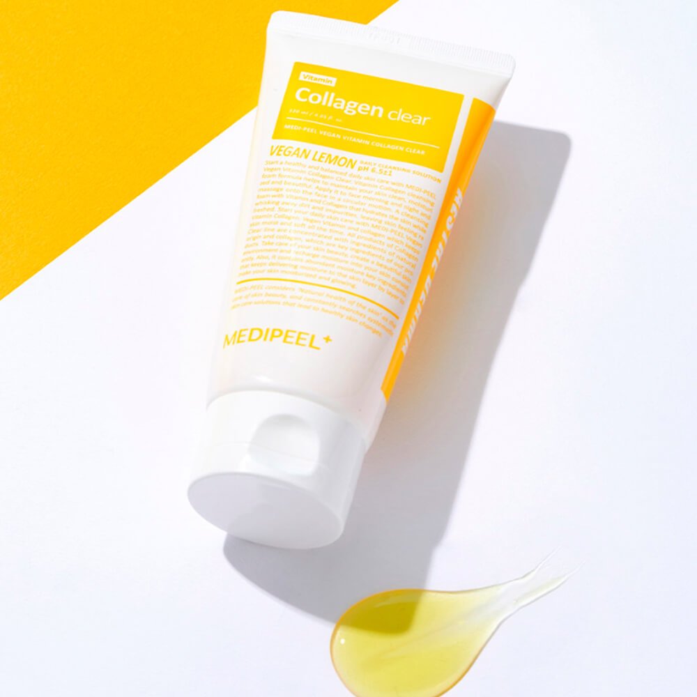 MEDIPEEL Vegan Vitamin Collagen Clear Осветляющий гель - пенка с коллагеном и облепихой 300 ml - DYBEAUTY