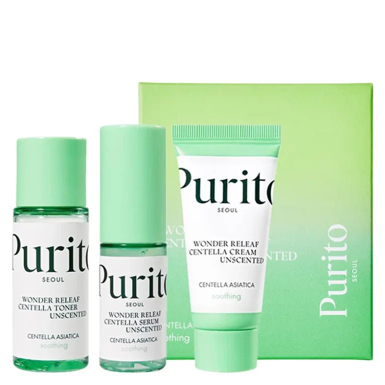 PURITO Wonder Releaf Centella Mini Kit Unscented Мини набор с центеллой - DYBEAUTY