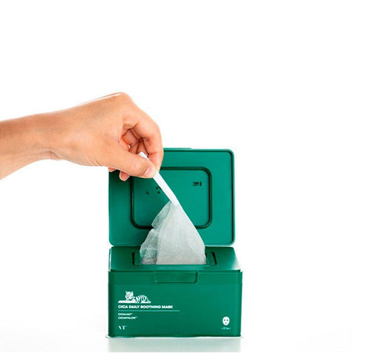 VT Cosmetics Cica Daily Soothing Mask Набор успокаивающих масок с центеллой 30 шт - DYBEAUTY