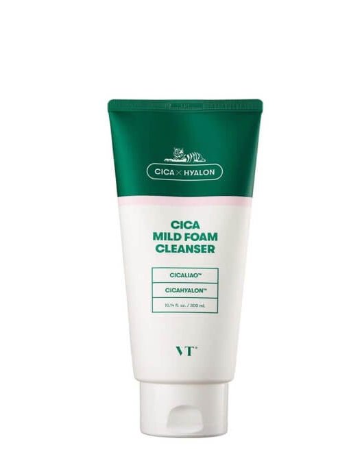 VT Cosmetics Cica Mild Foam Cleanser Пенка для умывания с центеллой 300ml - DYBEAUTY