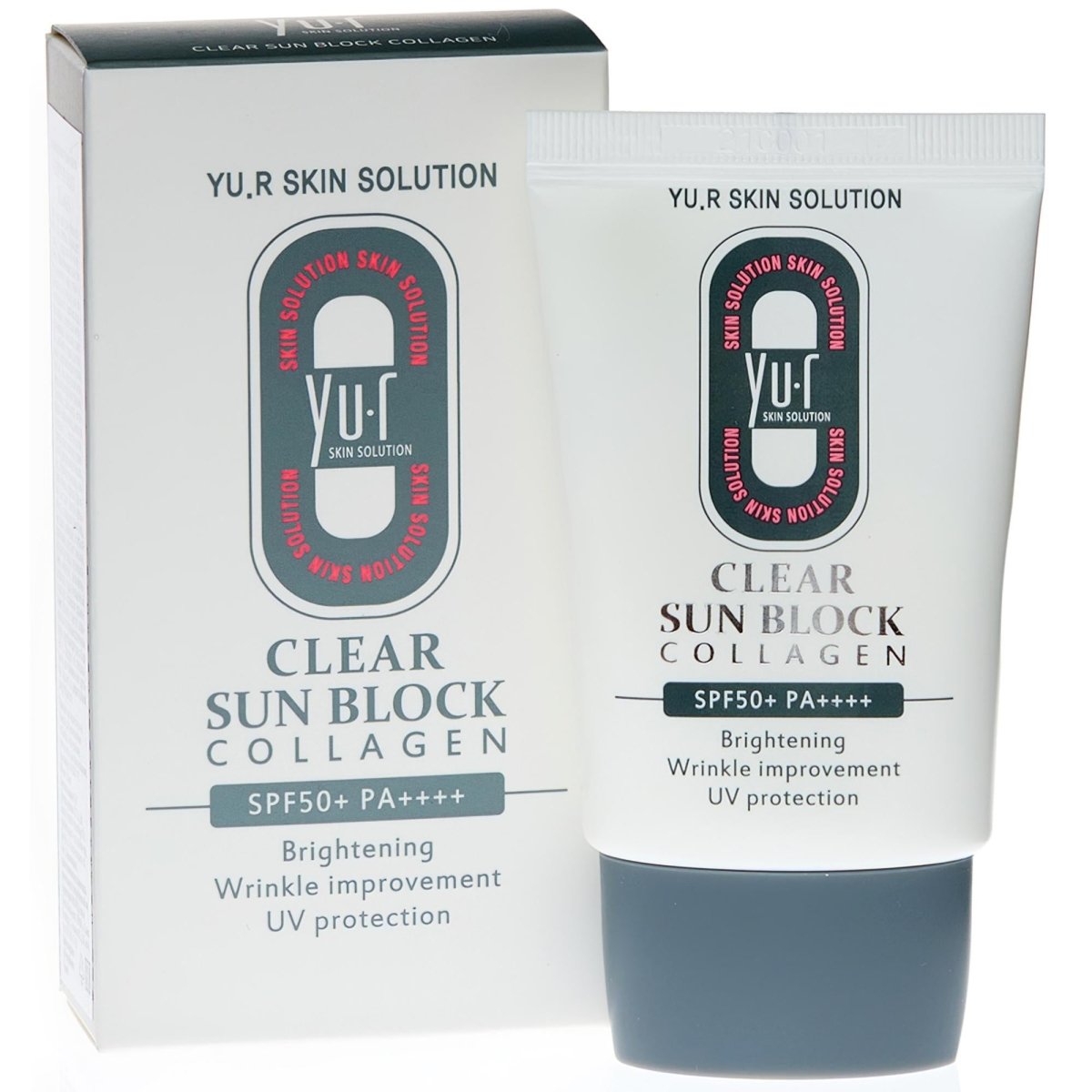 Yu.R Clear Sun Block Collagen SPF 50+ LSF-Creme mit Kollagen 50+